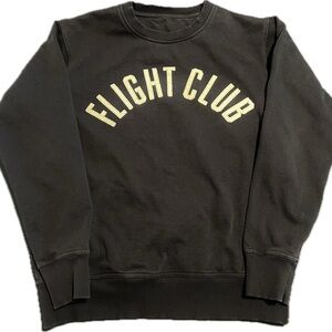 Flight Club Men’s Black Sweatshirt with Lettering - Size Small
